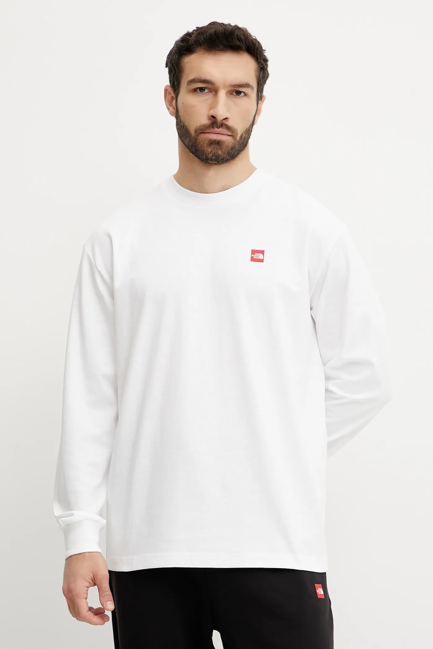 The North Face pamut hosszúujjú Axys fehér, nyomott mintás, NF0A8C1TFN41 termék 2. képe