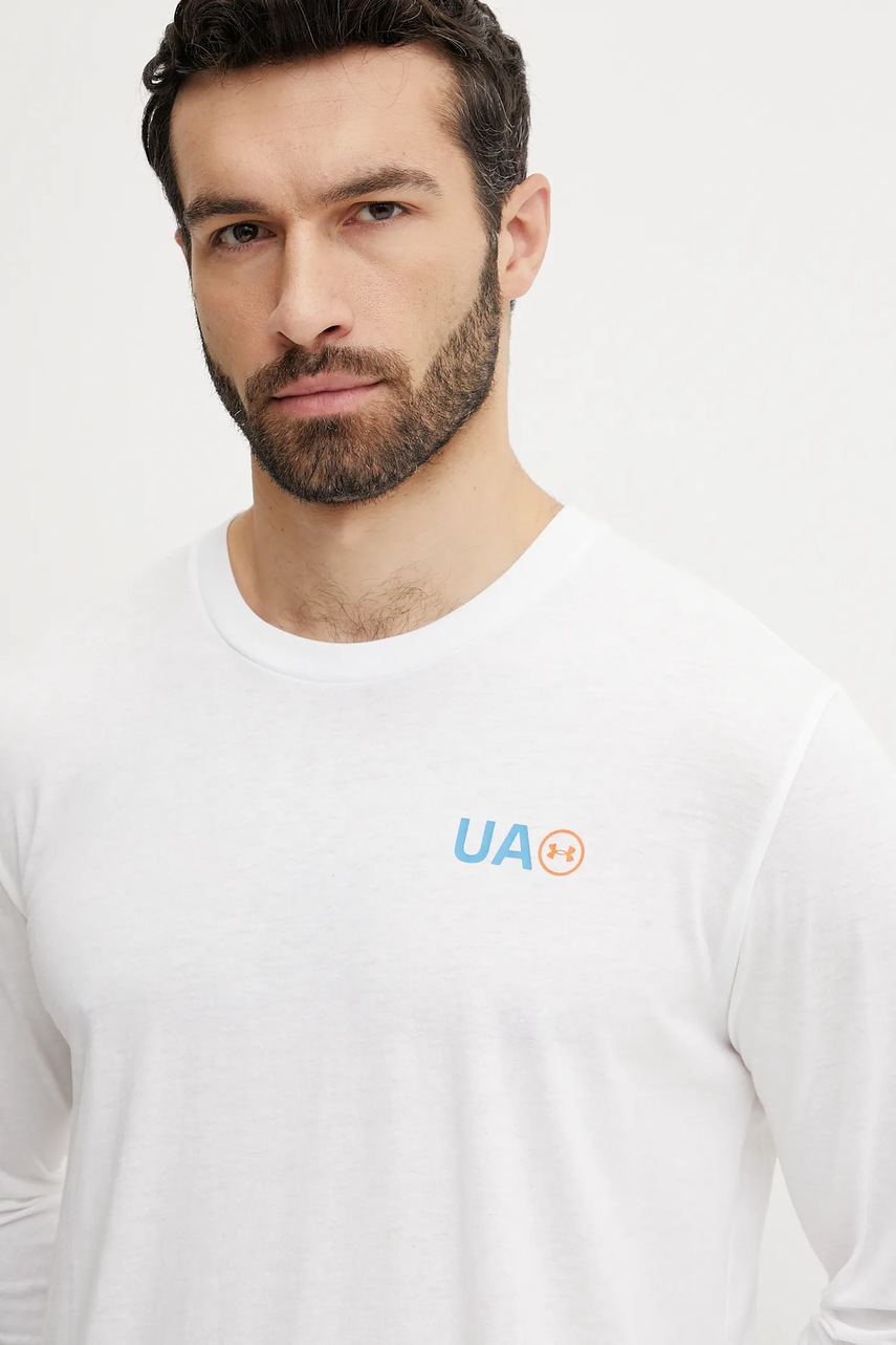 Μακρυμάνικο προπόνησης Under Armour Workwear Logo χρώμα: άσπρο, 1390167 φωτογραφία