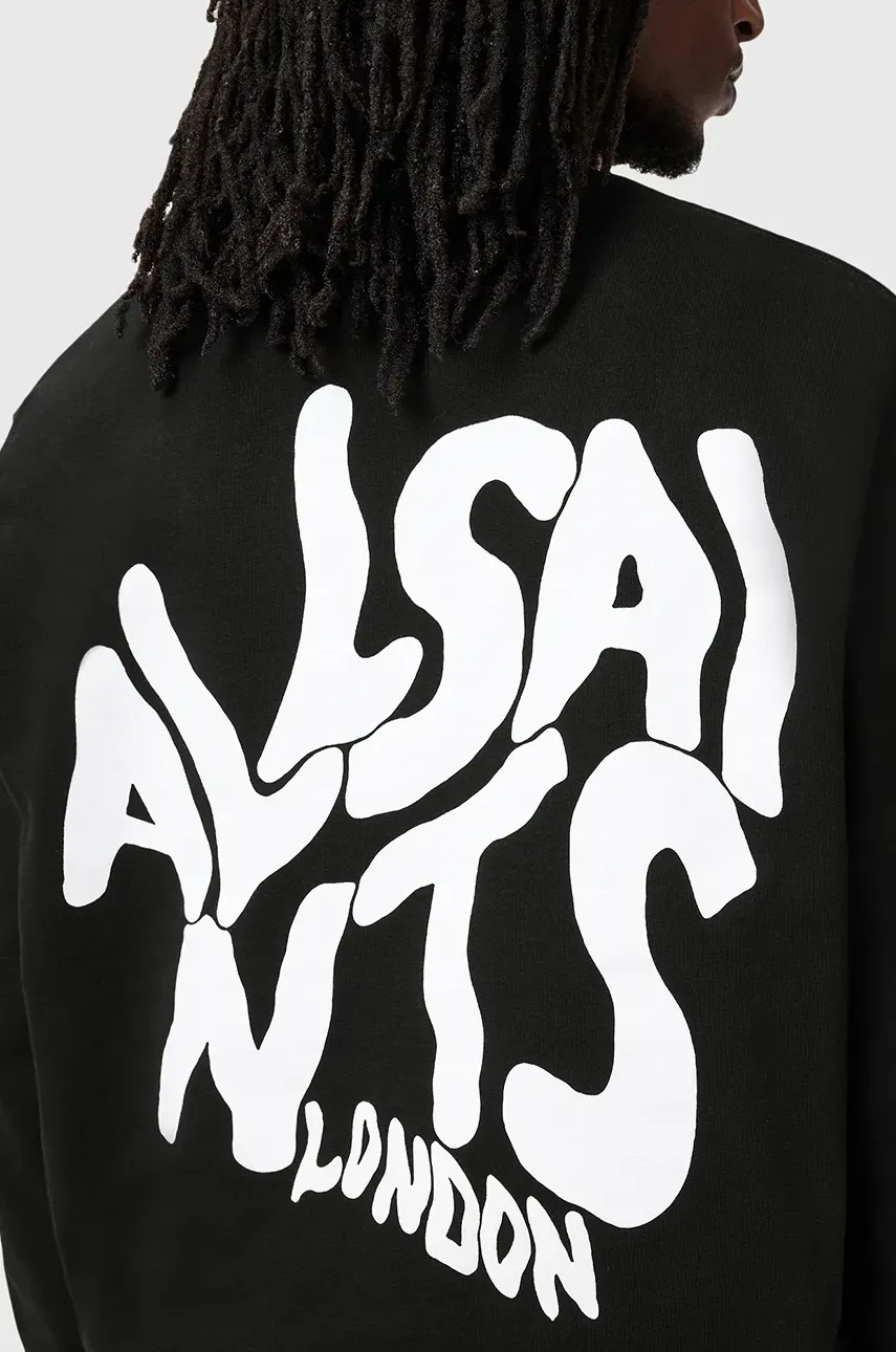 Хлопковая кофта AllSaints ORLANDO мужские цвет чёрный с принтом M056NB Хлопковая кофта AllSaints ORLANDO мужские цвет чёрный с принтом M056NB