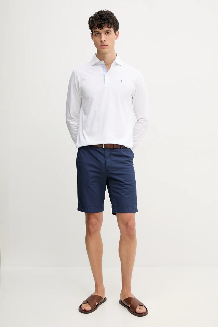 Хлопковый лонгслив Hackett London цвет белый однотонный HM551004 Хлопковый лонгслив Hackett London цвет белый однотонный HM551004