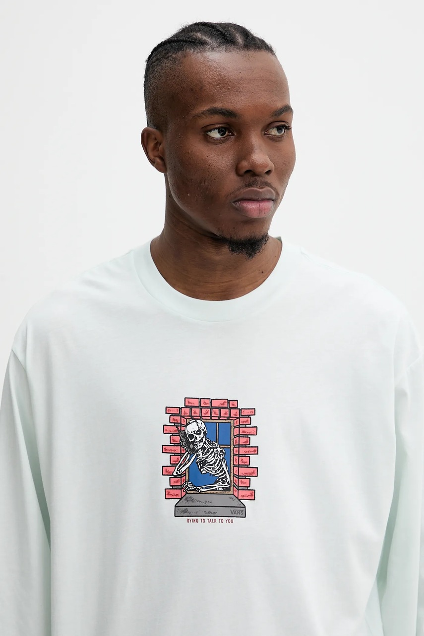 Bavlněné tričko s dlouhým rukávem Vans (obrázek 4)