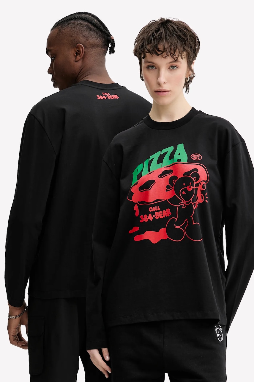 Inbetweeners longsleeve din bumbac culoarea negru, cu imprimeu, S5TWUATH042