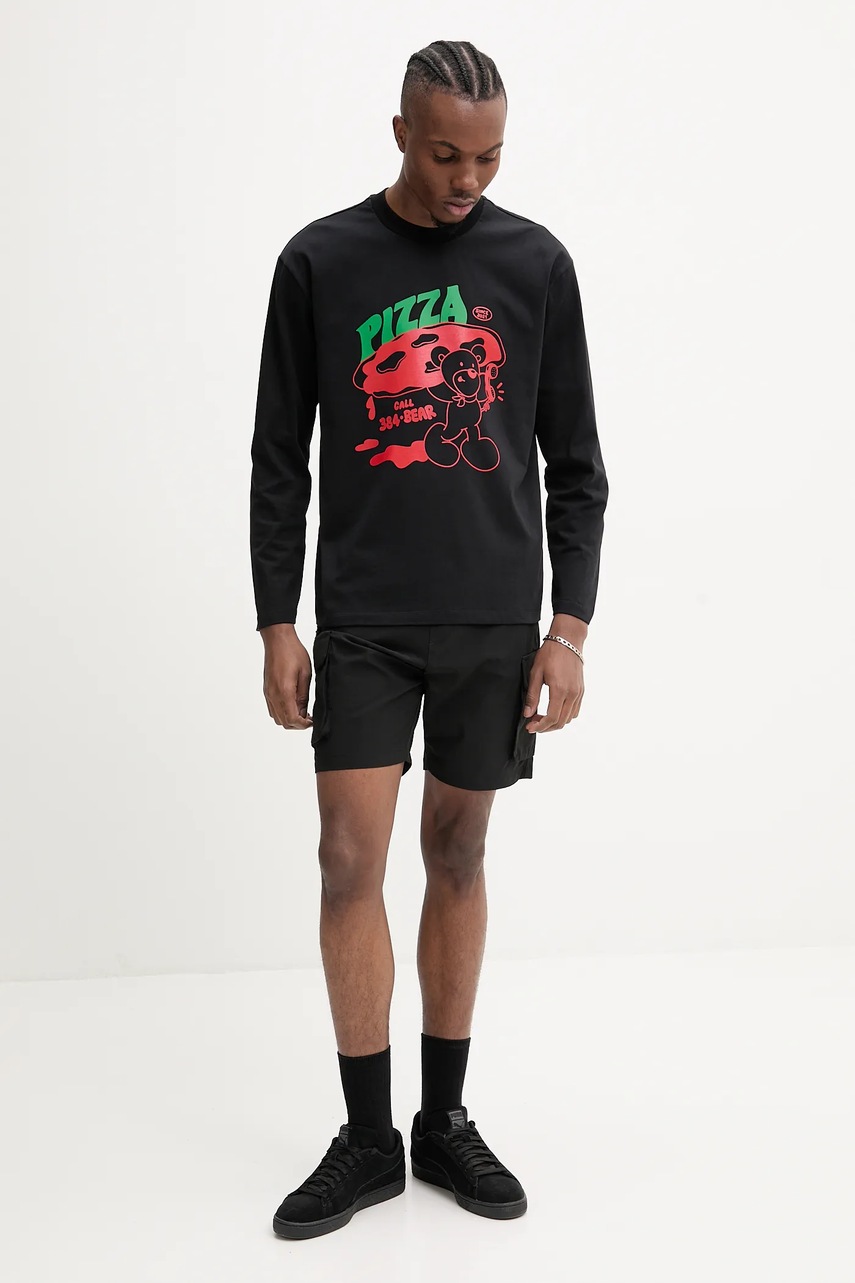 Βαμβακερή μπλούζα με μακριά μανίκια Inbetweeners χρώμα: μαύρο, S5TWUATH042 φωτογραφία