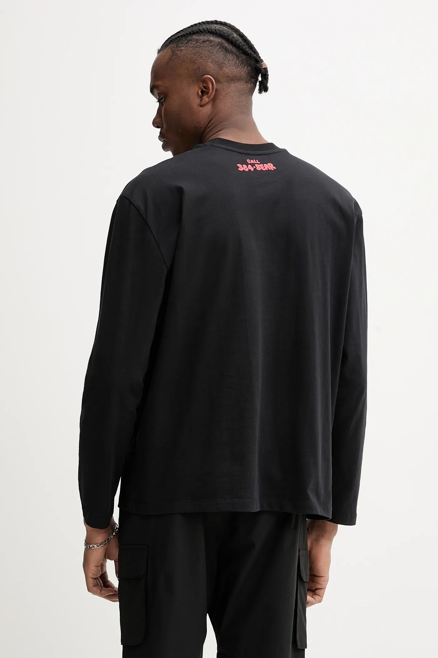 Βαμβακερή μπλούζα με μακριά μανίκια Inbetweeners χρώμα: μαύρο, S5TWUATH042 φωτογραφία