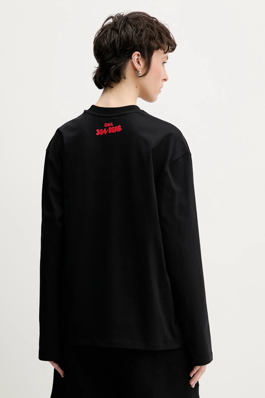 Βαμβακερή μπλούζα με μακριά μανίκια Inbetweeners χρώμα: μαύρο, S5TWUATH042 φωτογραφία