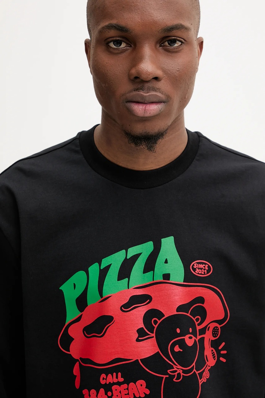 Βαμβακερή μπλούζα με μακριά μανίκια Inbetweeners χρώμα: μαύρο, S5TWUATH042 φωτογραφία