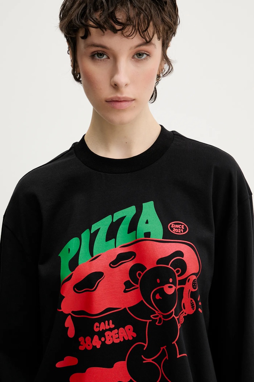 Βαμβακερή μπλούζα με μακριά μανίκια Inbetweeners χρώμα: μαύρο, S5TWUATH042 φωτογραφία