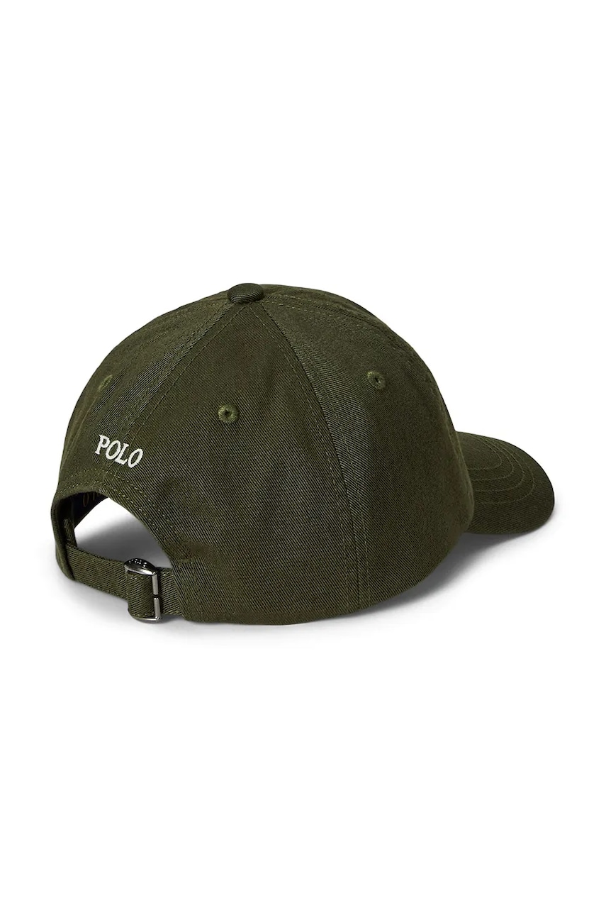 Детская хлопковая кепка Polo Ralph Lauren цвет зелёный однотонная 322785653063 Детская хлопковая кепка Polo Ralph Lauren цвет зелёный однотонная 322785653063
