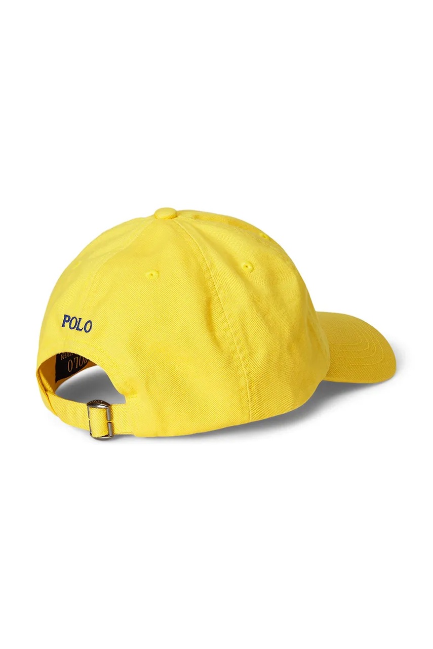 Детская хлопковая кепка Polo Ralph Lauren цвет жёлтый однотонная 323785653062