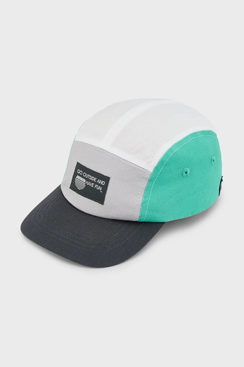 Детская хлопковая кепка Mayoral цвет бирюзовый с аппликацией 10918 Детская хлопковая кепка Mayoral цвет бирюзовый с аппликацией 10918