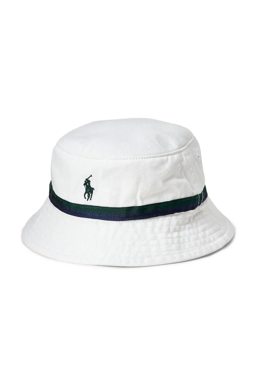Детская хлопковая шляпа Polo Ralph Lauren Wimbledon Collection цвет белый хлопковая 320970406001 Детская хлопковая шляпа Polo Ralph Lauren Wimbledon Collection цвет белый хлопковая 320970406001