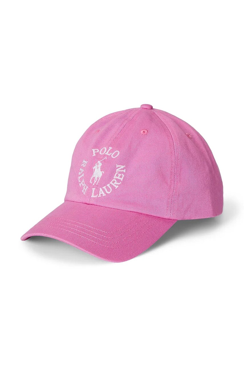 Levně Dětská bavlněná kšiltovka Polo Ralph Lauren růžová barva, s aplikací, 323963967001