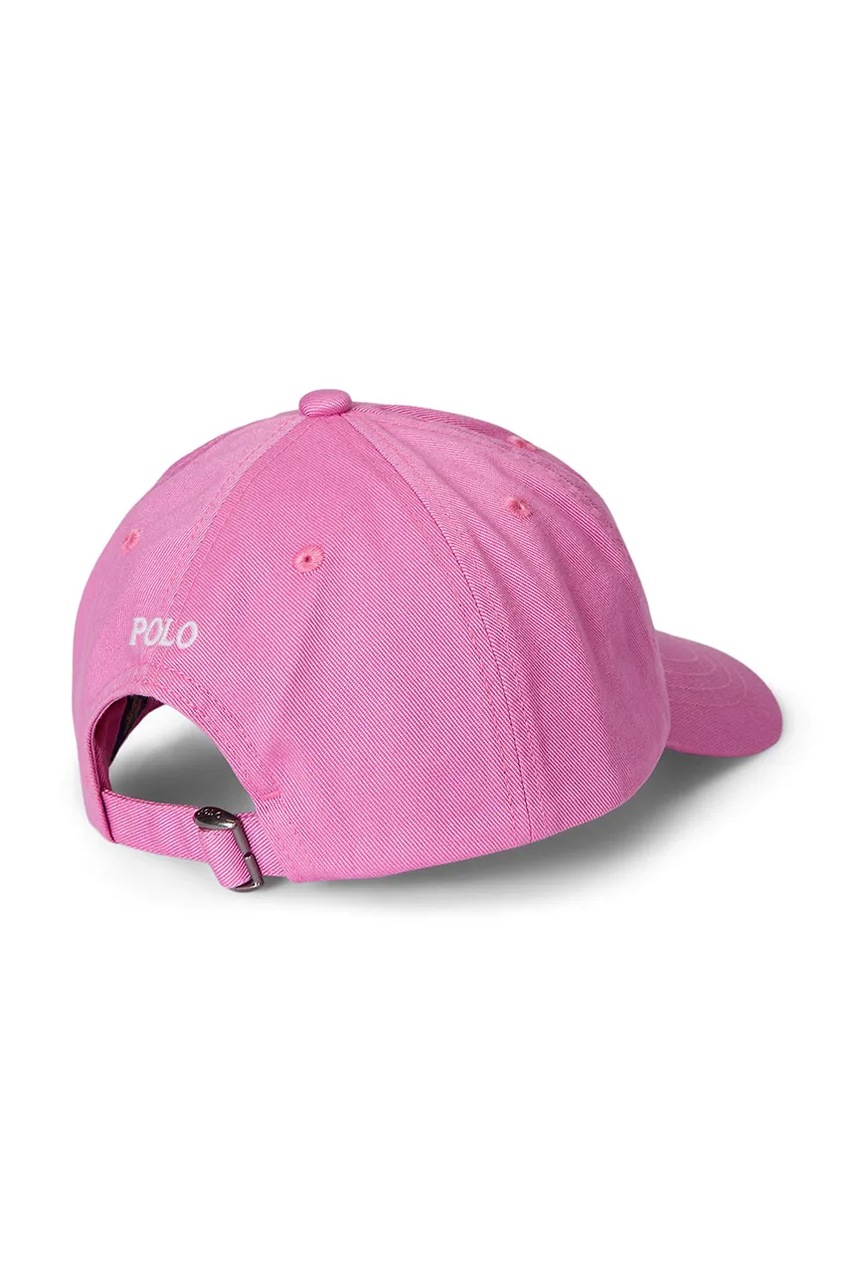 Детская хлопковая кепка Polo Ralph Lauren цвет розовый с аппликацией 322963967001