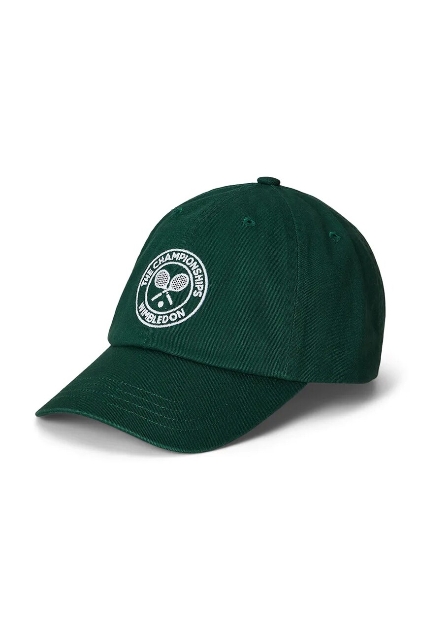 Levně Dětská bavlněná kšiltovka Polo Ralph Lauren zelená barva, s aplikací, 322970405001