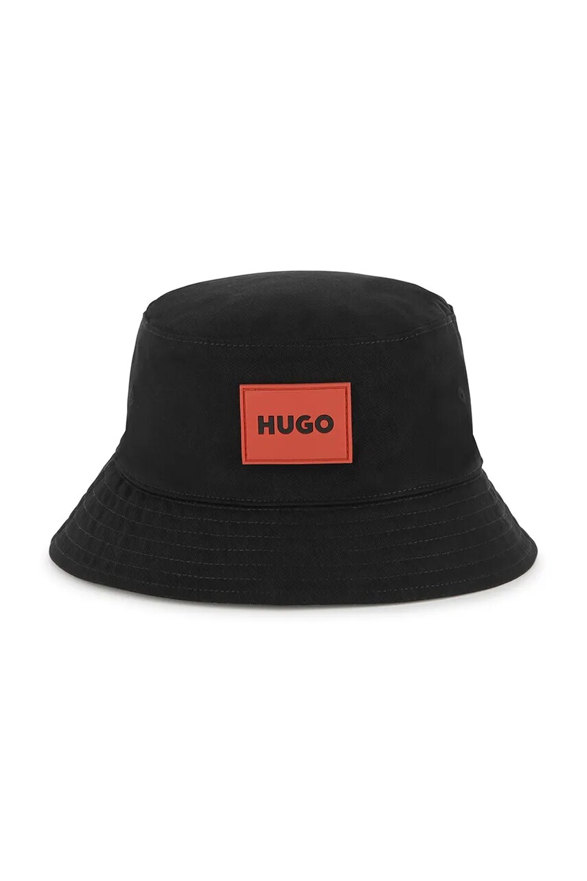 Levně Dětský oboustranný bavlněný klobouk HUGO černá barva, G00309