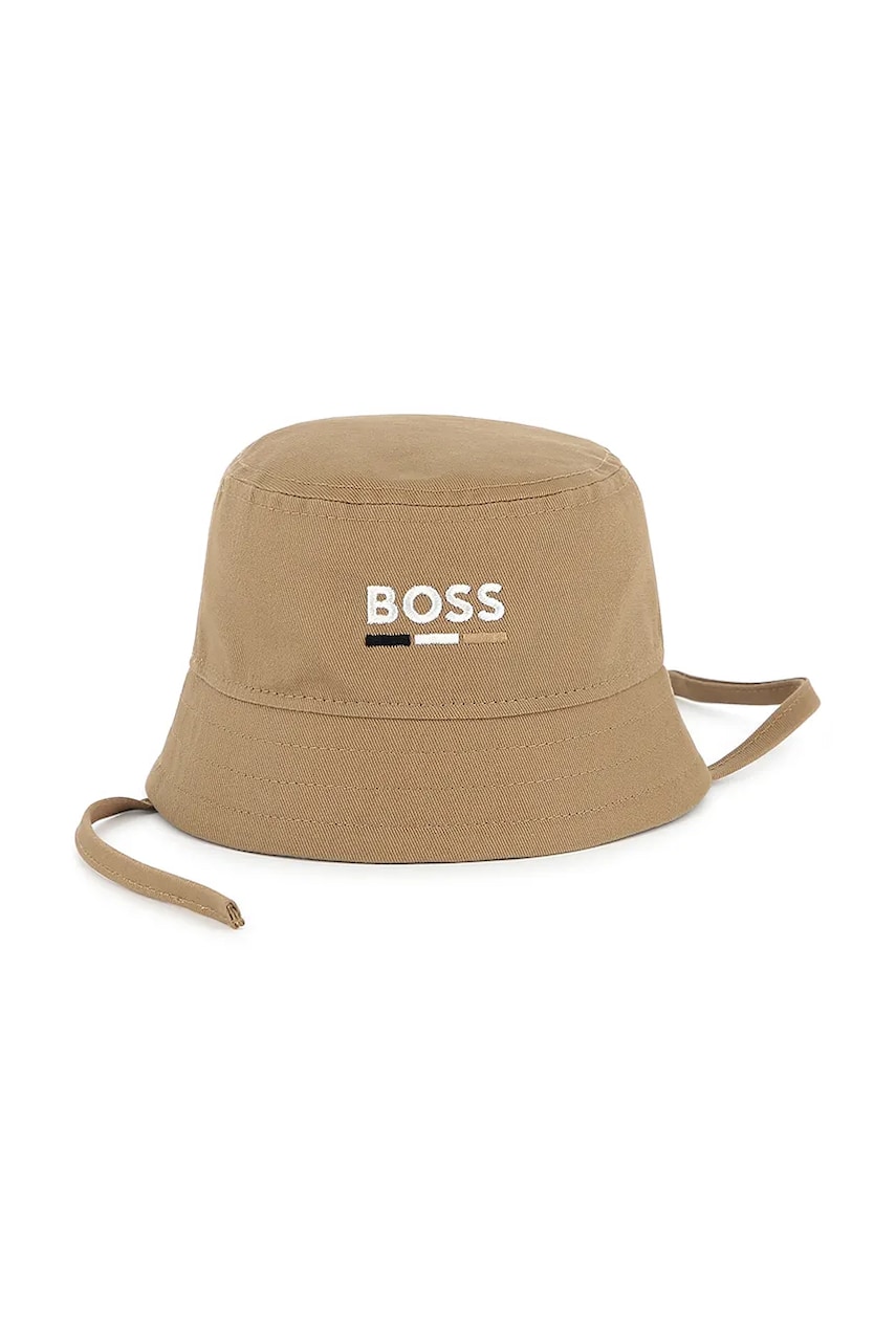BOSS pălărie din bumbac pentru copii culoarea maro, bumbac, J52240