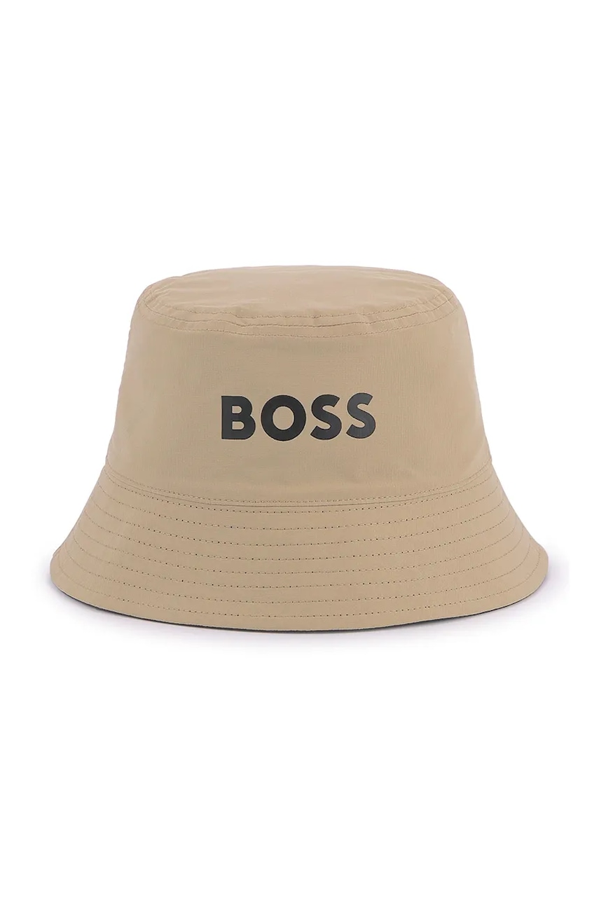 BOSS pălărie reversibilă pentru copii culoarea bej, J52267