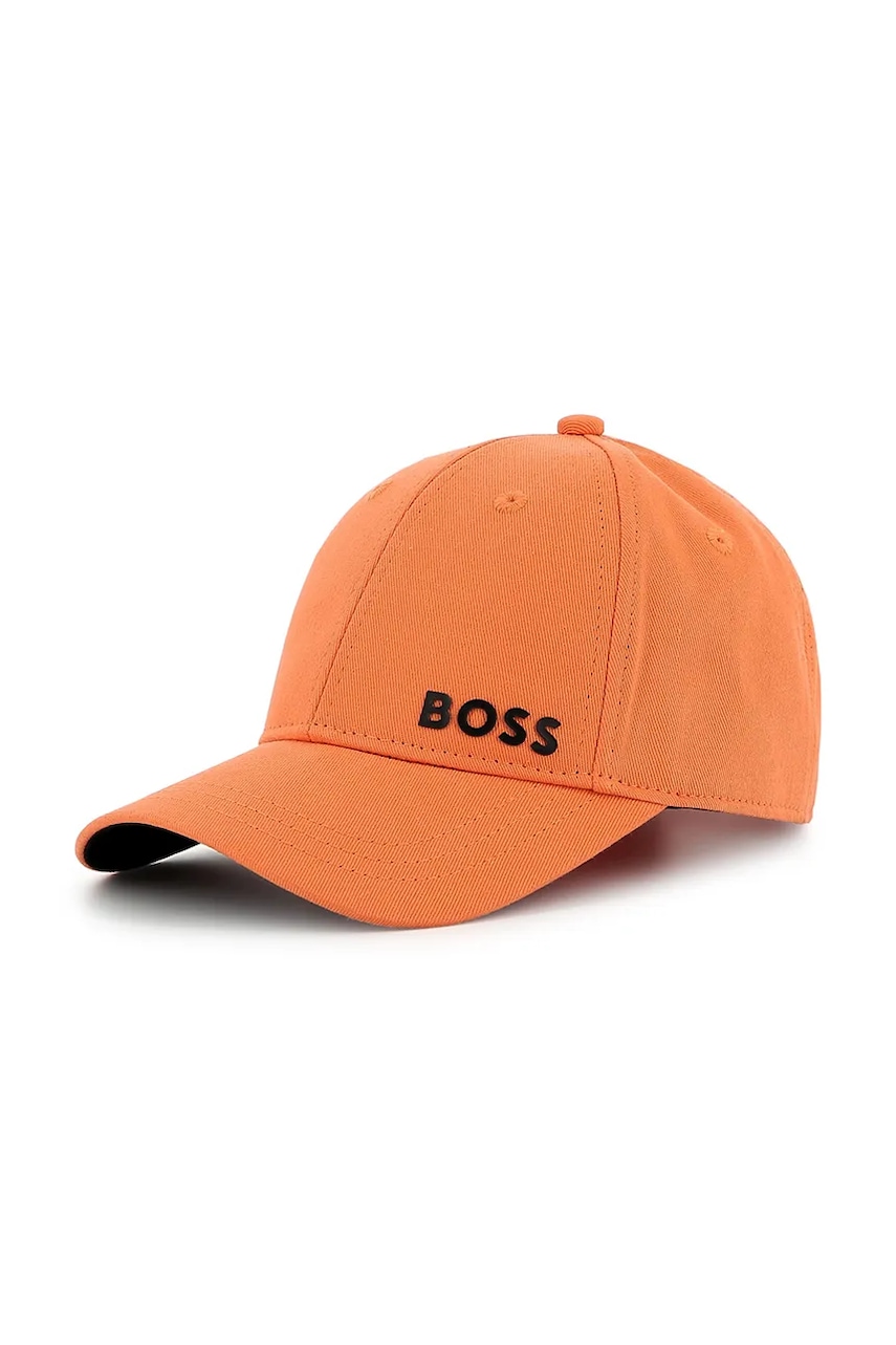 BOSS șapcă din bumbac pentru copii culoarea portocaliu, neted, J51682