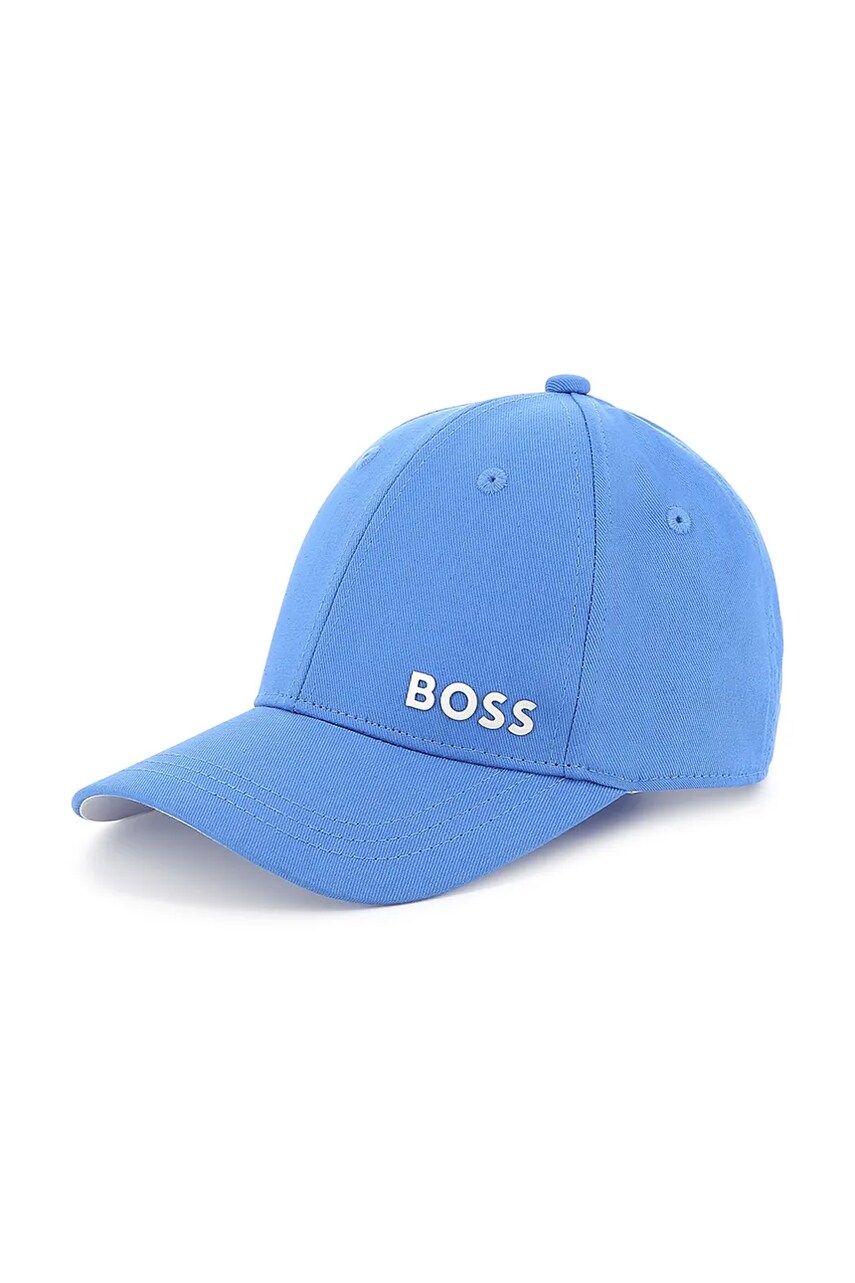 BOSS șapcă din bumbac pentru copii culoarea albastru marin, neted, J51682