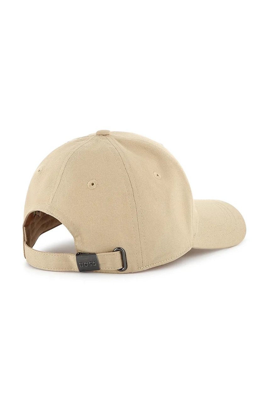 Детская хлопковая кепка BOSS цвет бежевый однотонная J51684