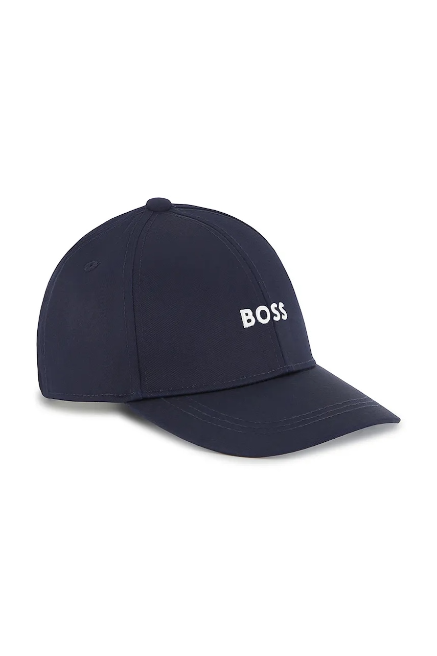 BOSS șapcă de baseball pentru copii culoarea albastru marin, neted, J51685
