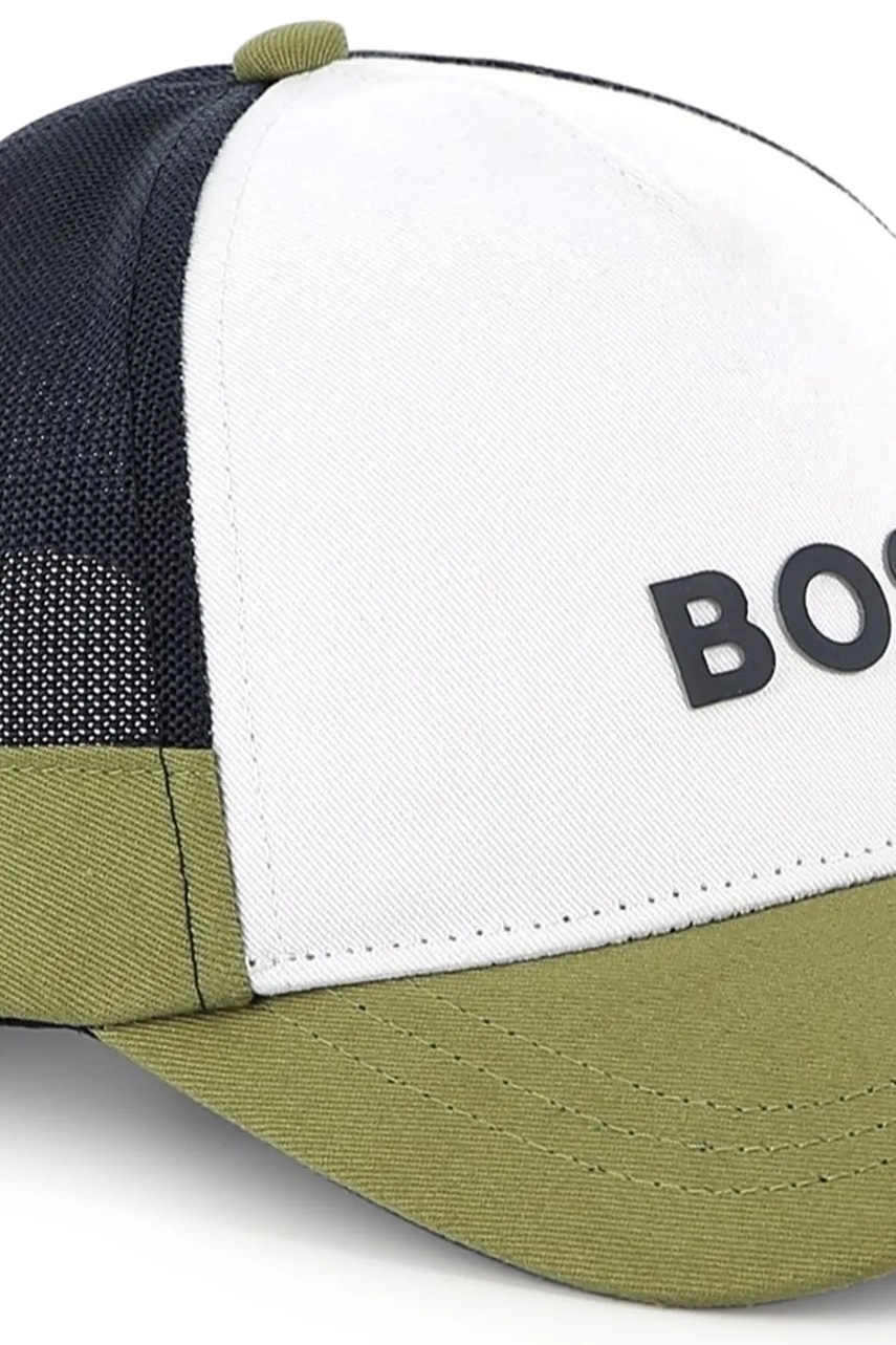 Дитяча бавовняна кепка BOSS колір зелений з принтом J51687 в Полтаві Дитяча бавовняна кепка BOSS колір зелений з принтом J51687 в Полтаві