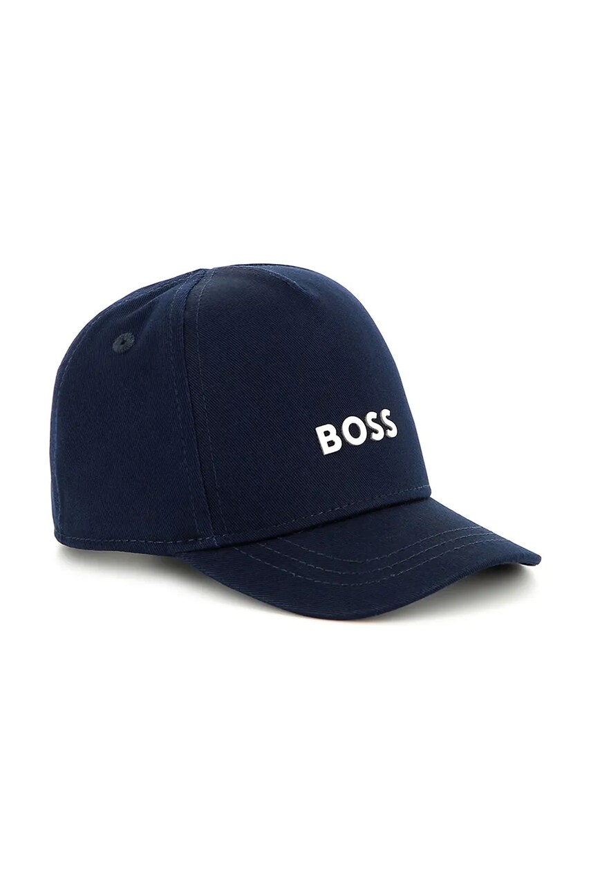 BOSS sapca din bumbac pentru copii culoarea albastru marin, neted, J51693