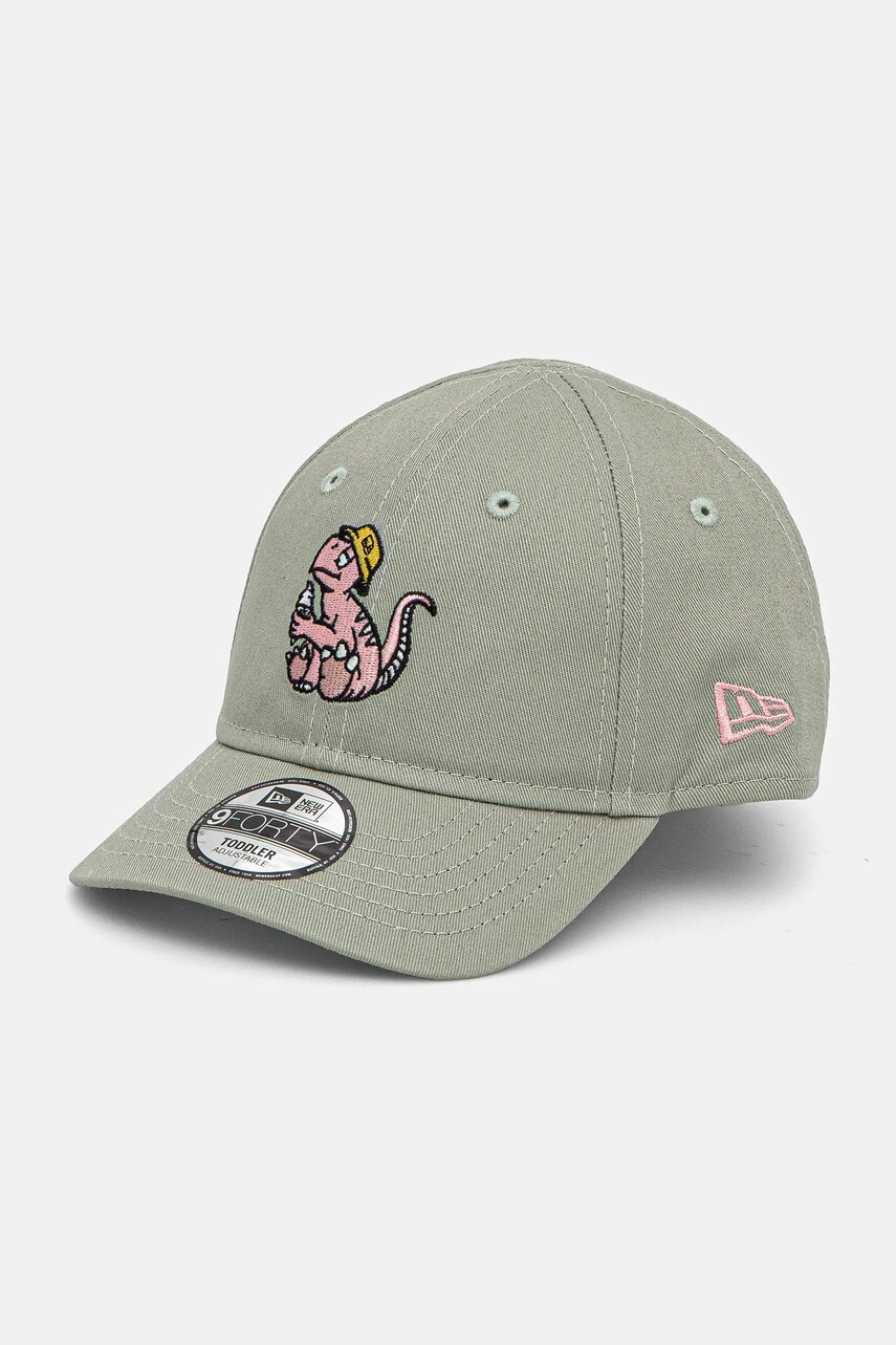 New Era șapcă din bumbac pentru copii NEW ERA culoarea verde, cu imprimeu, 60595411