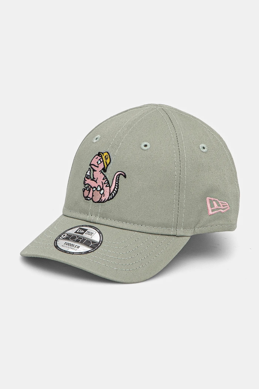 New Era șapcă din bumbac pentru copii NEW ERA culoarea verde, cu imprimeu, 60595411