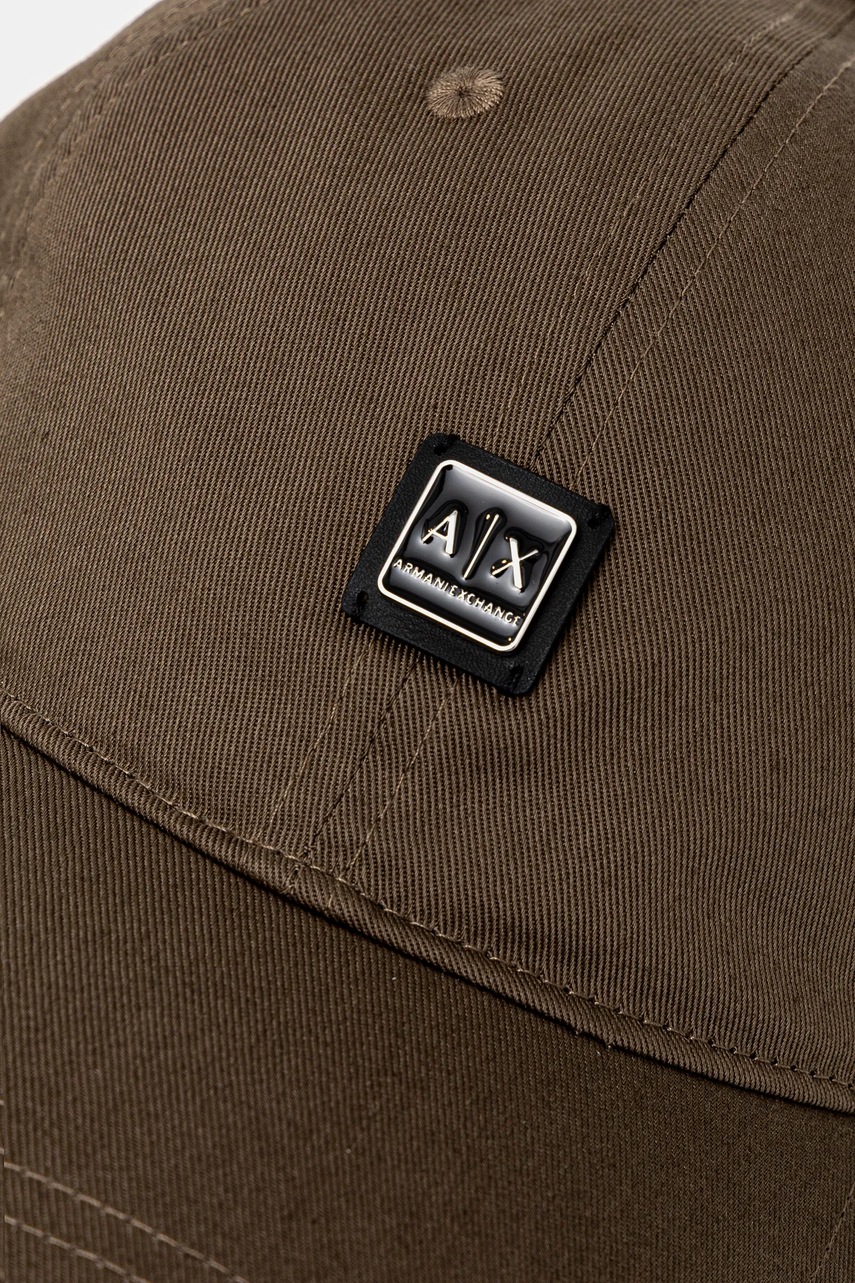 Хлопковая кепка Armani Exchange цвет зелёный с аппликацией XW000312 AF12128 Хлопковая кепка Armani Exchange цвет зелёный с аппликацией XW000312 AF12128