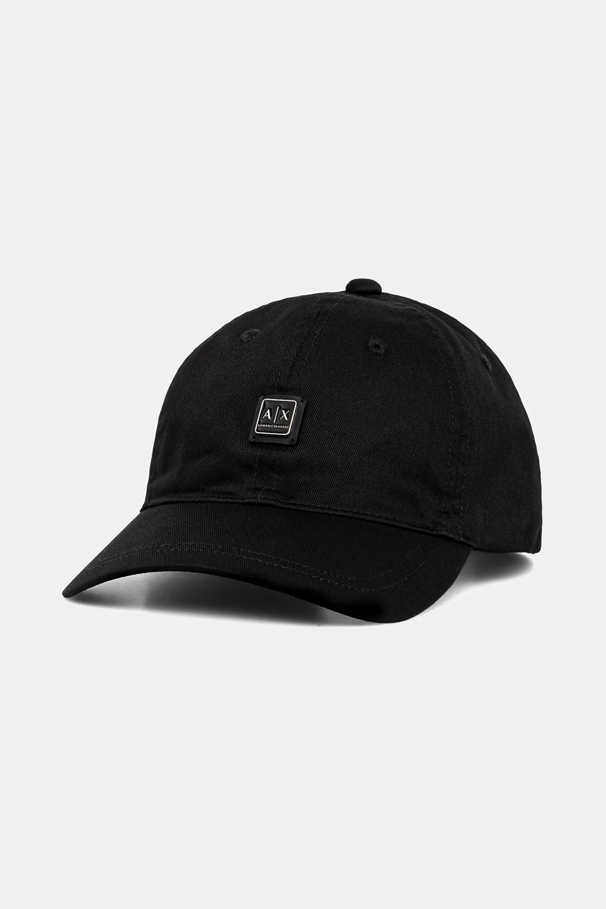 Armani Exchange șapcă de baseball din bumbac culoarea negru, cu imprimeu, XW000312 AF12128