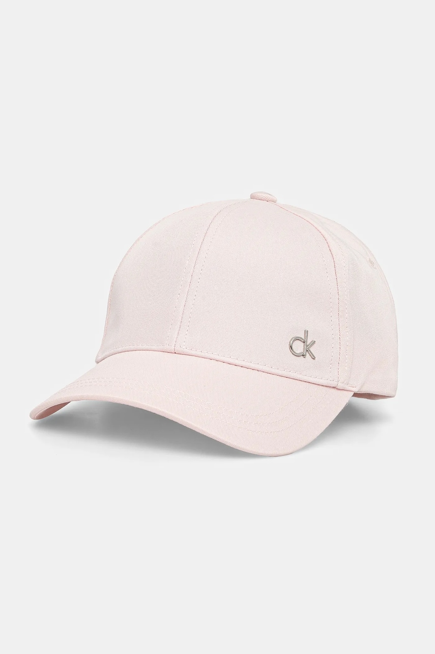 Levně Bavlněná baseballová čepice Calvin Klein bílá barva, s aplikací, K60K613102