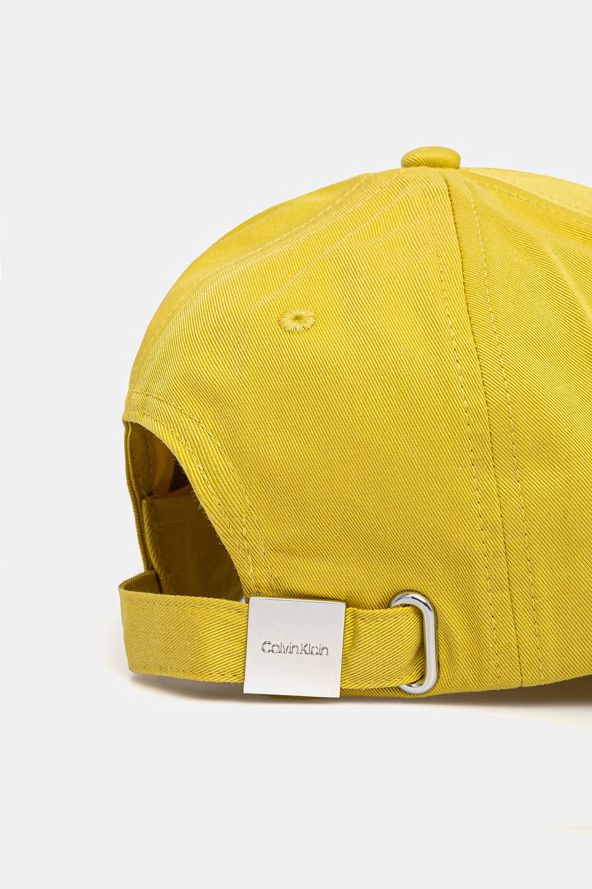 Βαμβακερό καπέλο του μπέιζμπολ Calvin Klein χρώμα: κίτρινο, K60K613102 φωτογραφία