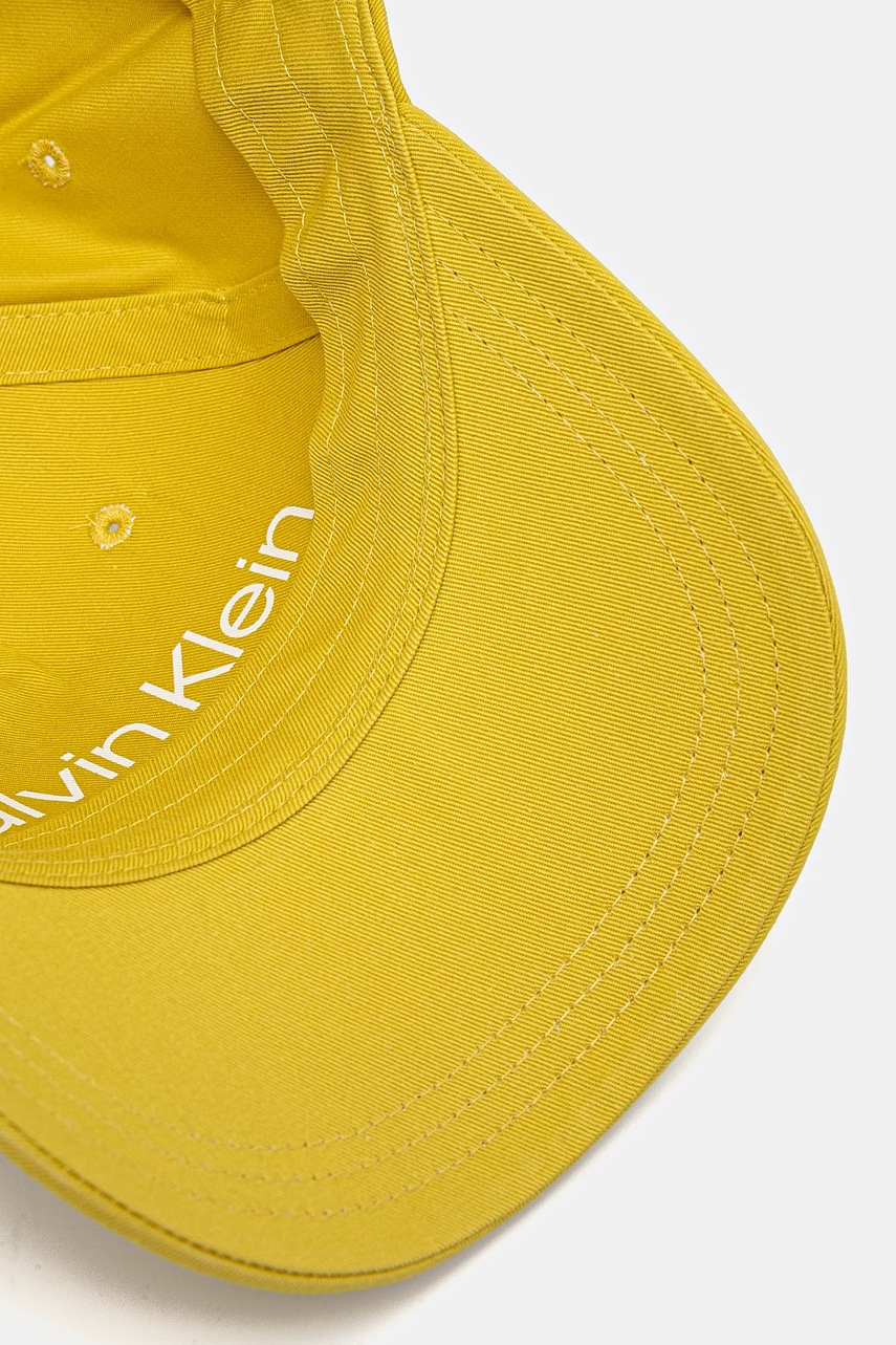 Βαμβακερό καπέλο του μπέιζμπολ Calvin Klein χρώμα: κίτρινο, K60K613102 φωτογραφία