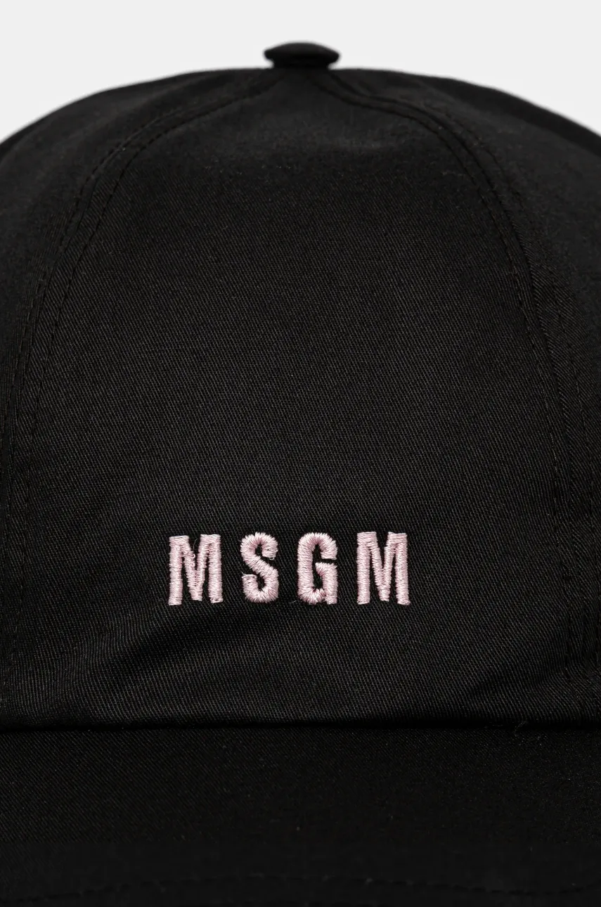 Хлопковая кепка MSGM цвет чёрный с принтом 3541MDL06.237790 Хлопковая кепка MSGM цвет чёрный с принтом 3541MDL06.237790