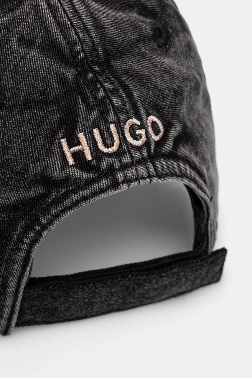 HUGO pamut baseball sapka szürke, mintás, 50533420 termék 2. képe