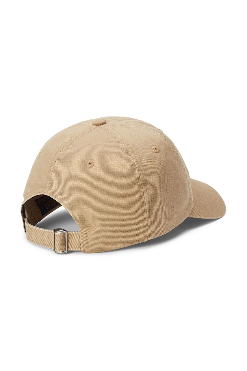 Хлопковая кепка Polo Ralph Lauren цвет бежевый однотонная 211967360 Хлопковая кепка Polo Ralph Lauren цвет бежевый однотонная 211967360
