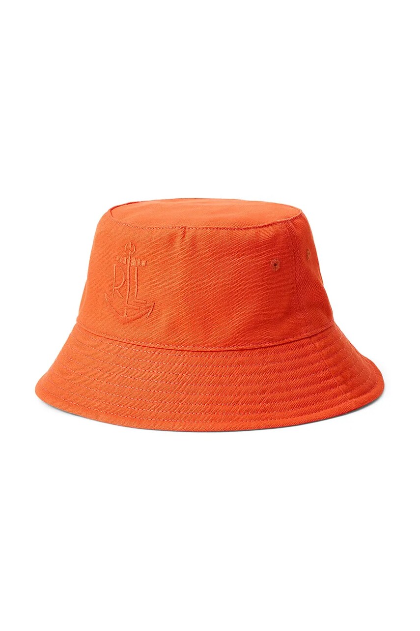 Levně Bavlněný klobouk Lauren Ralph Lauren oranžová barva, 454966225