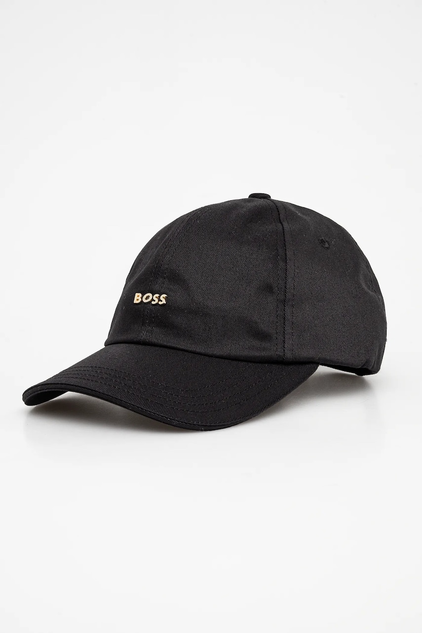 BOSS șapcă de baseball din bumbac culoarea negru, cu imprimeu, 50533367 BOSS șapcă de baseball din bumbac culoarea negru, cu imprimeu, 50533367
