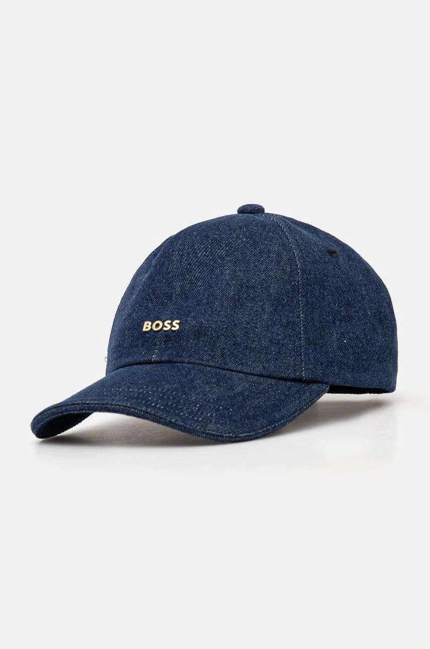 BOSS șapcă de baseball din bumbac culoarea bleumarin, uni, 50533368