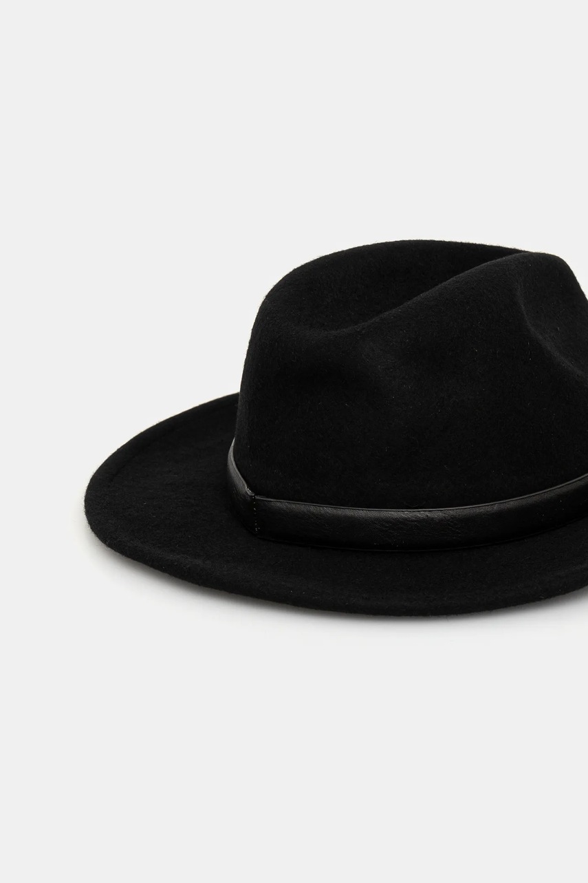 Шерстяная шляпа Karl Lagerfeld цвет чёрный шерсть A1W33182 Шерстяная шляпа Karl Lagerfeld цвет чёрный шерсть A1W33182