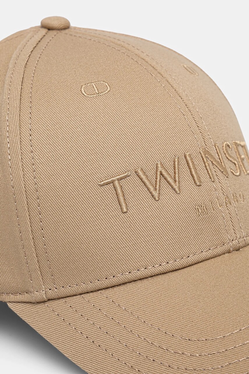 Хлопковая кепка Twinset цвет бежевый однотонная 251TA4280 Хлопковая кепка Twinset цвет бежевый однотонная 251TA4280