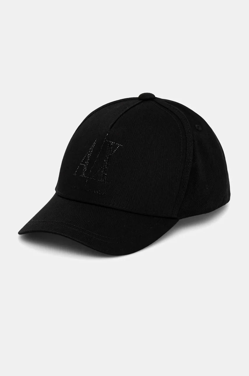 Armani Exchange șapcă de baseball din bumbac culoarea negru, cu imprimeu, XW000957 AF13846