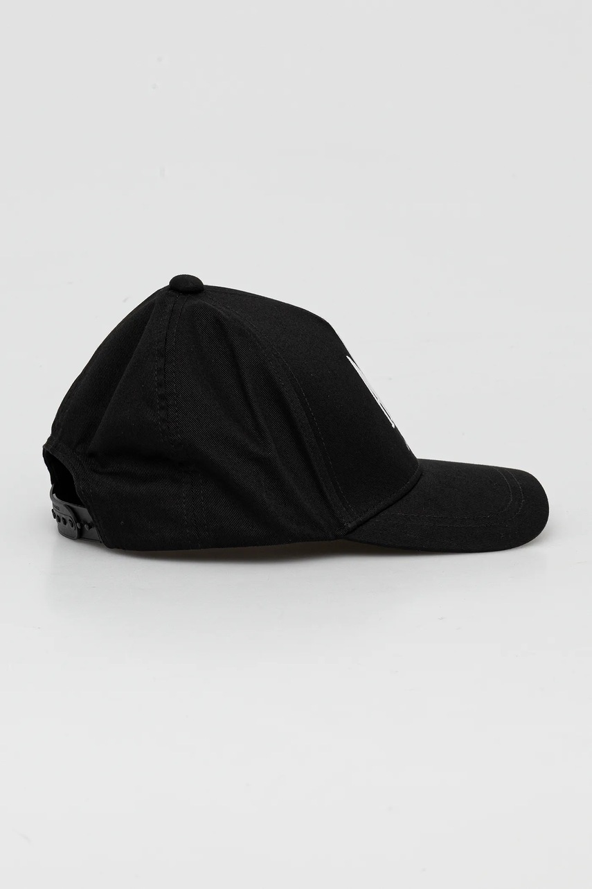 Хлопковая кепка Armani Exchange цвет чёрный с принтом XW001179 AF14711