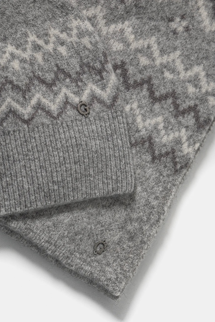Σκούφος και κασκόλ από μείγμα μαλλιού Guess χρώμα: γκρι, W5PZ18 Z3LQ0 φωτογραφία