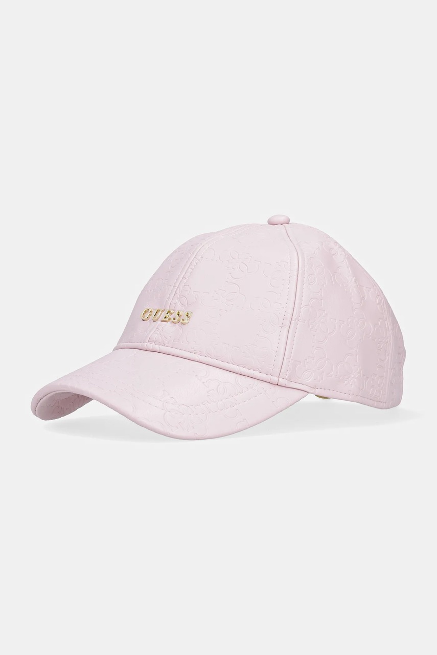 

Шапка с козирка Guess EMBOSSED в розово с апликация V5RZ00 WH8D0, Розов