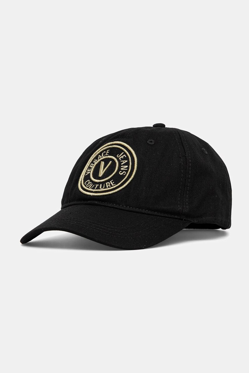 Versace Jeans Couture sapca de baseball din bumbac femei, culoarea negru, cu imprimeu, 78HAZK26 ZG366