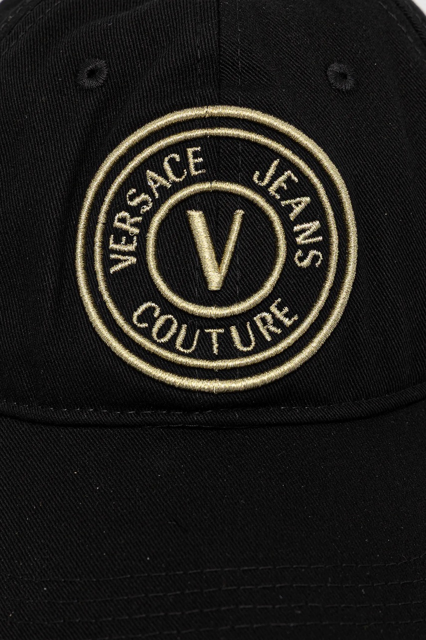 Βαμβακερό καπέλο του μπέιζμπολ Versace Jeans Couture χρώμα: μαύρο, 78HAZK26 ZG366 φωτογραφία