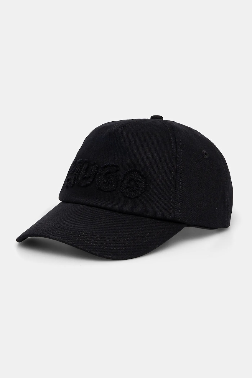 HUGO sapca de baseball din bumbac culoarea negru, neted, 50539561