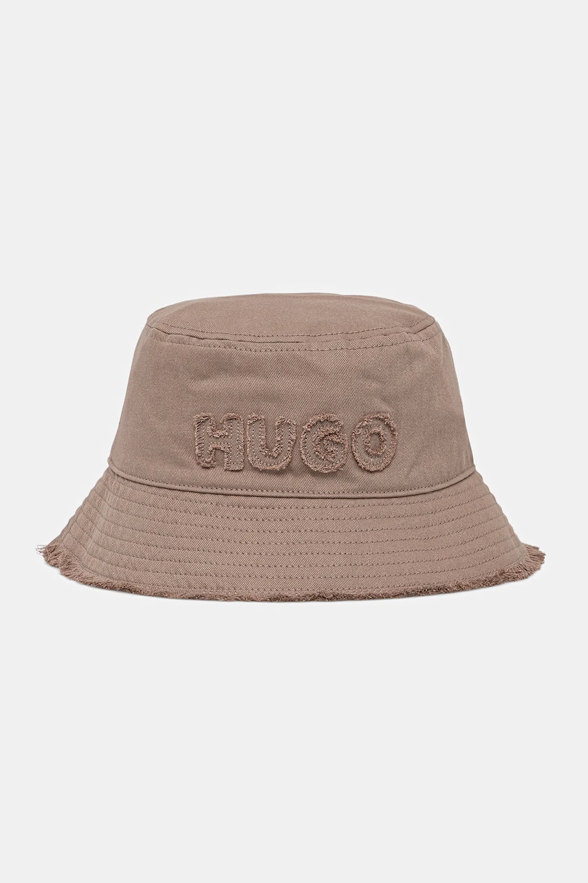 HUGO palarie din bumbac culoarea bej, bumbac, 50540948